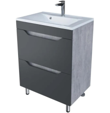 Тумба для умывальника Axus Фламини 80 Комфорт напольная, 2 ящ., цемент, GS-00011444