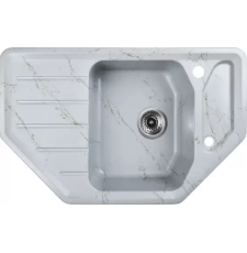 Мойка для кухни Wisent WE08-15 78x48.5, врезная, угловая, мрамор серо-золотой
