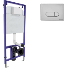 Инсталляция для унитаза Berges Novum 525 040233 с кнопкой D3, хром глянец