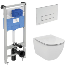 Унитаз с инсталляцией Ideal Standard Tesi Aquablade Oleas M2 хром, подвесной с крышкой Унитаз с инсталляцией Ideal Standard Tesi Aquablade Oleas M2 хром, подвесной с крышкой