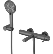 Смеситель для ванны Cezares Relax VD с лейкой, настенный, черный матовый