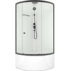 Душевая кабина Domani-Spa Simple high 90x90 с высоким поддоном, прозр.\бел.\черн. DS01Sm99HWCl00.Gt-V1.2-Black