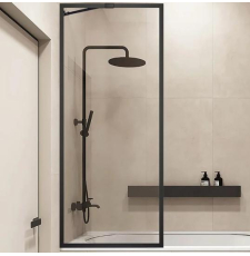 Душевая шторка на ванну Veconi PL-85B 60x150, прозр.\черн.