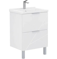 Тумба для умывальника Volna Twing 80.2Y Миранда напольная, 2 ящ., белый глянец, tnTWG80.2Y-01