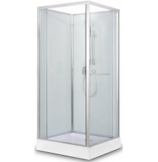 Душевая кабина Aquabath Atlas AB-1002S 90x90 без крыши, кв., прозр.\бел.\хром