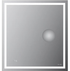 Зеркало AM.PM Gem 65x70 с подсветкой, линза, часы