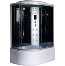 Душевая кабина River Dunay 120x80 R ТН гидромассажная, выс., правая, тон.\черн.\хром мат.