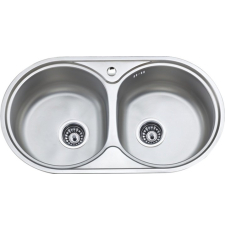 Мойка для кухни Ledeme 79x44 L67944B, врезная, 2 чаши, декор