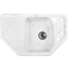 Мойка для кухни Wisent WE08-10 78x48.5, врезная, угловая, мрамор бело-серый