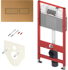 Инсталляция для унитаза Tece Tecebase 9 400 436 с кнопкой Тecesolid, латунь ромбы