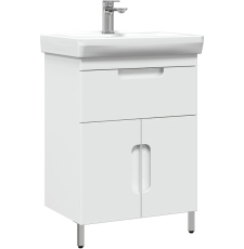 Тумба для умывальника Belux Мадейра Н 55-01 напольная, 2 дв., 1 ящ., белый глянцевый 1