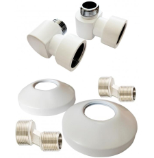 Комплект уголков Ростела 3/4"х1/2" г/ш 645SCH040504, белый Ral 9016 (пара)