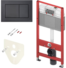 Инсталляция для унитаза Tece Tecebase 2.0 kit 9400414 с кнопкой Тecenow, черный матовый