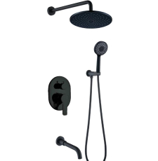 Встроенная душевая система Berges Nardis 3R Black 071008 со смесителем, черный матовый