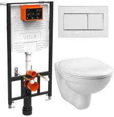 Унитаз с инсталляцией Vitra Normus L-box 9773B003-7206 подвесной, с крышкой микролифт, с кнопкой, хром глянцевый