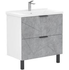 Тумба для умывальника Volna Twing 80.2Y Миранда напольная, 2 ящ., бетон белый, tnTWG80.2Y-02