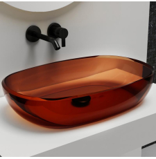 Прозрачная раковина-чаша Abber Kristall AT2805Opal 60 на столешницу, коричневый