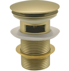 Донный клапан Roxen P02GB с переливом, браш. золото