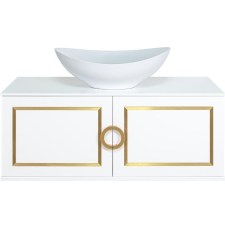 Тумба для умывальника Brevita Steffany 105 подвесная, 2 дв., белый\золото