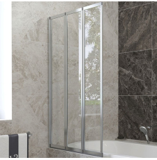 Душевая шторка на ванну Veconi PL-73L 90x150, левая, прозр.Easy Clean\хром