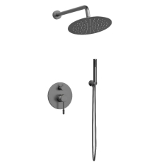 Встроенная душевая система Vincea Desire VSFW-1D1GM, со смесителем, вороненная сталь