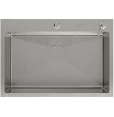 Мойка для кухни Roxen Simple 70x48, врезная, с коландером, дозатором, сатин