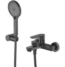 Смеситель для ванны Cezares Stylus VD с лейкой, настенный, черный матовый