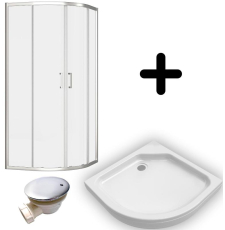 Душевая кабина Aquabath Atlas AB-01S 90x90 с поддоном, угл., прозр.\хром