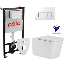 Унитаз с инсталляцией Prato Импресс подвесной с крышкой, с кнопкой хром