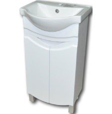 Тумба с умывальником Бел-Гаммари Гамма 21оФ2/1-У45 Базик-7045, напольная, 2 дв., белый глянец