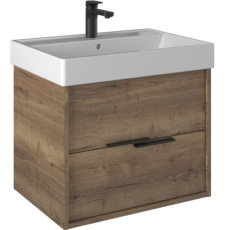 Тумба с умывальником Briz Тесо Т18-65 Вилис подвесная, 2 ящ., дуб веллингтон табак