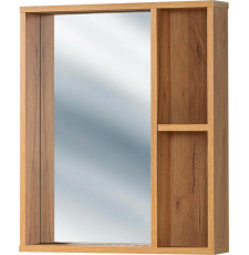 Зеркало с полками Акваль Лофт 60x70, дуб крафт золотой