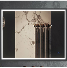 Зеркало Roxen Sigma 90x70 с подсветкой, сенсор, диммер, оружейная сталь