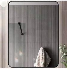 Зеркало Grado Elara Led 80x80 с подсветкой, сенсор, диммер, холодный ореол, в раме УФ-печать, GDZ257