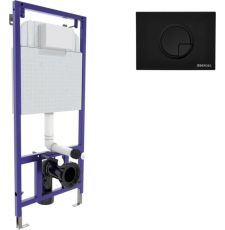 Инсталляция для унитаза Berges Novum 525 040225 с кнопкой R5, черный Soft Touch