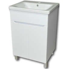Тумба с умывальником Бел-Гаммари Гамма 23оФ8/1-У55 Софт-13055, напольная, 2 дв., белый