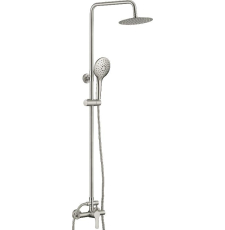 Душевая стойка Deante Neo Lupo NLU F1RK со смесителем, браш. сталь