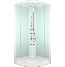 Душевая кабина Domani-Spa Delight 88 slim 80x80 сатин-мат. DS01D88LWM10, гидромассаж, блок управл.