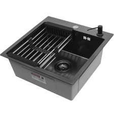 Мойка для кухни Arfeka Eco Ar Decor 50x50, врезная, с коландером CL и дозатором DS, black