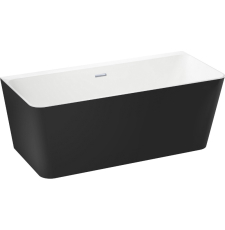 Акриловая ванна Wellsee Bromance 170x85 с клапаном хром, матов.черный/глянц.белый