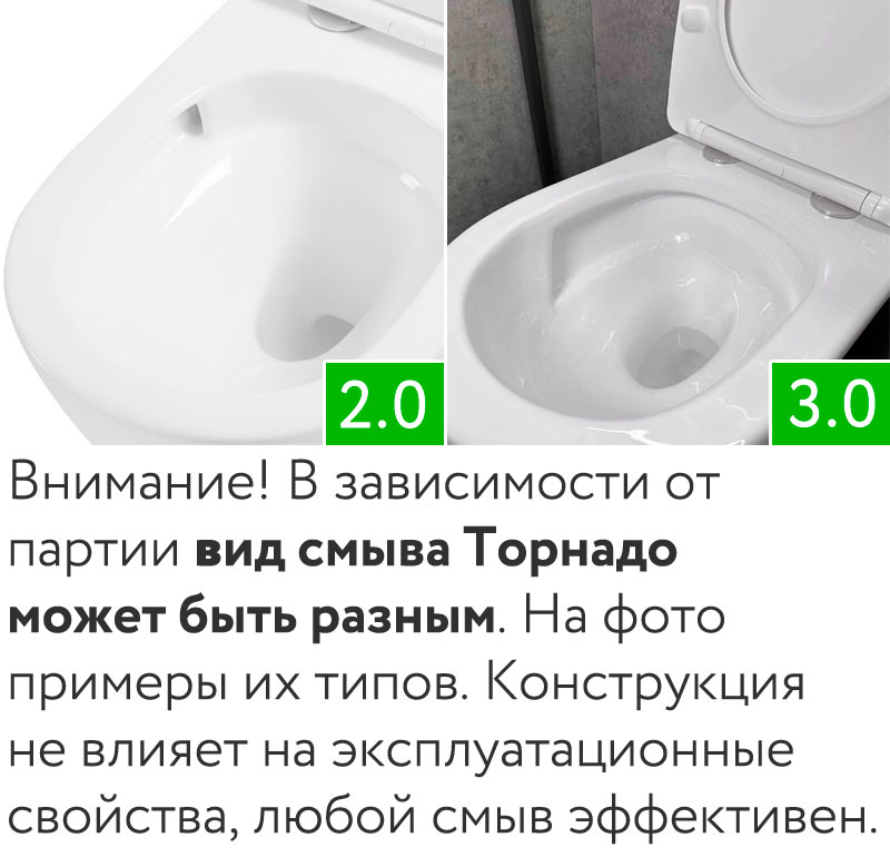 Виды смыва Roxen Tornado